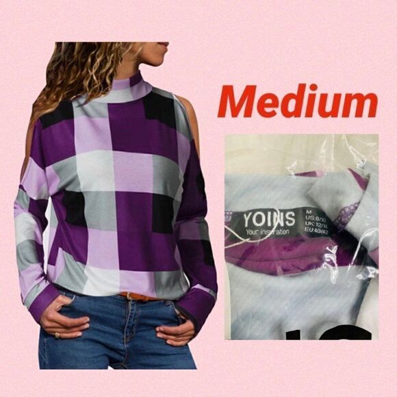 Women Cold Shoulder Long Sleeves Tops - Picture 1 of 5